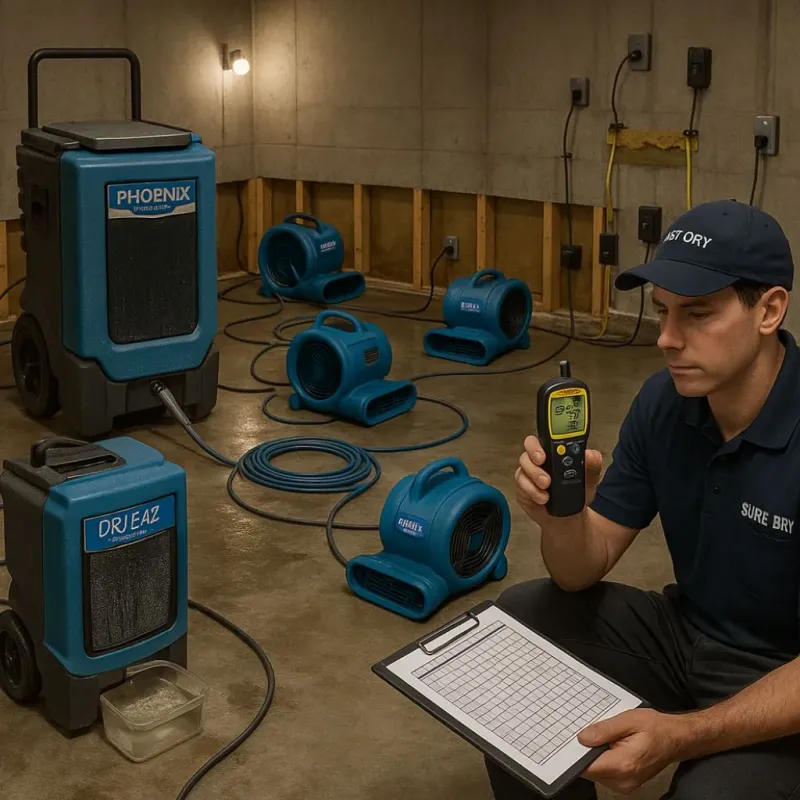 Structural Drying and Dehumidification process in Despard, WV